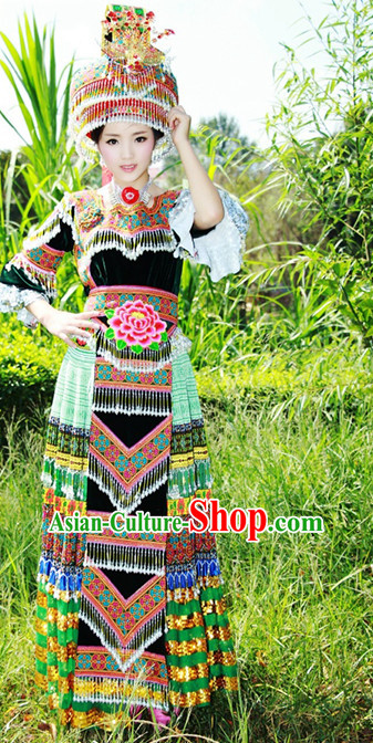 Hmong Women Minority Dresses Miao Girls Clothing Ethnic Miao Minority Dance Costume Minority Dress Dance Miao Costumes Complete Set