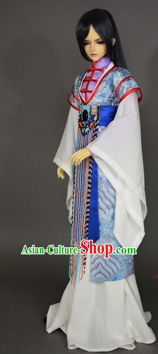 Men Phoenix Dress White Wedding Dress Stage Performance Phoenix Wedding Peacock Dress Traditional Chinese Clothing White Costume