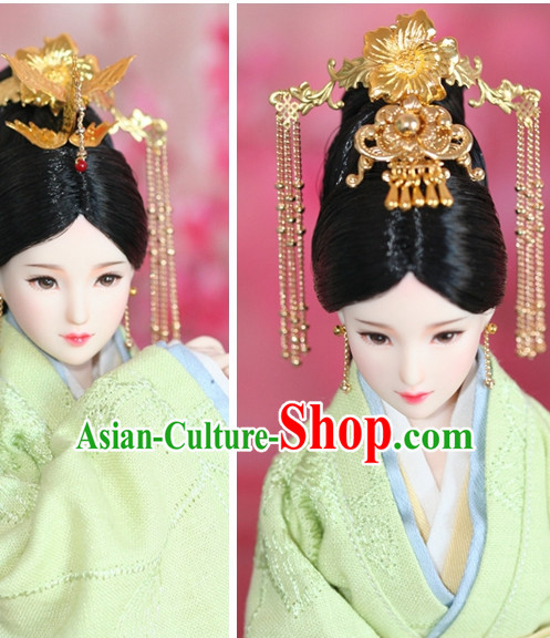 Traditional Chinese Qing Empress Headpiece Princess Headdress Palace Hair Decorations Royal Hair Sticks Head Gear Hair Decoration Set