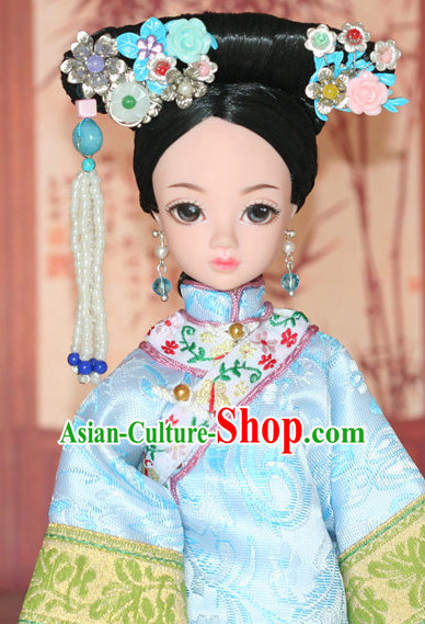 Traditional Chinese Qing Empress Headpiece Princess Headdress Palace Hair Decorations Royal Hair Sticks Head Gear Hair Decoration Set