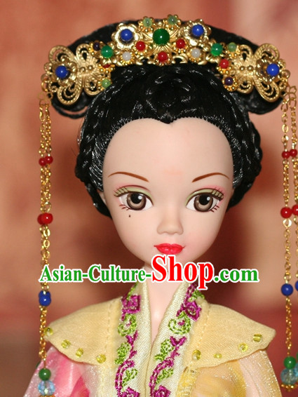 Traditional Chinese Qing Empress Headpiece Princess Headdress Palace Hair Decorations Royal Hair Sticks Head Gear Hair Decoration Set