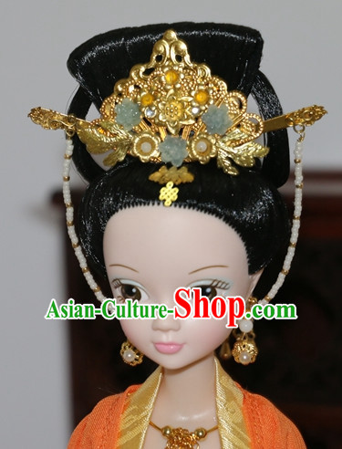 Traditional Chinese Women Qing Empress Headpiece Princess Headdress Palace Hair Decorations Royal Hair Sticks Head Gear Hair Decoration Set