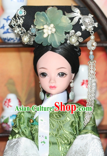 Traditional Chinese Qing Empress Headpiece Princess Headdress Palace Hair Decorations Royal Hair Sticks Head Gear Hair Decoration Set