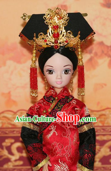 Traditional Chinese Qing Empress Headpiece Princess Headdress Palace Hair Decorations Royal Hair Sticks Head Gear Hair Decoration Set