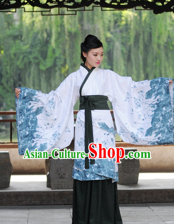 Ancient Chinese Han Dynasty Dresses Hanfu Quju Clothing Hanbok Kimono Complete Set for Women