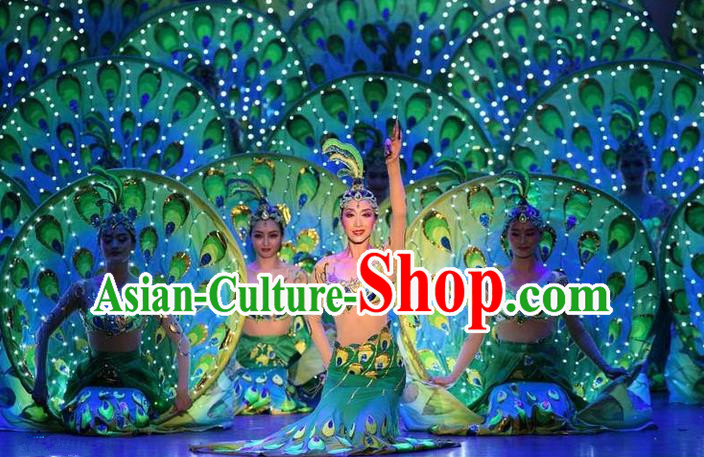 Traditional Chinese Yangge, Fan Dancing Wholesale Costume, Folk Dance Yangko Costume Peacock Dancewear for Women