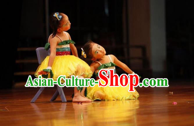 Traditional Chinese Yangge, Children Fan Dancing Wholesale Costume, Folk Dance Yangko Costume Dancewear for Kids