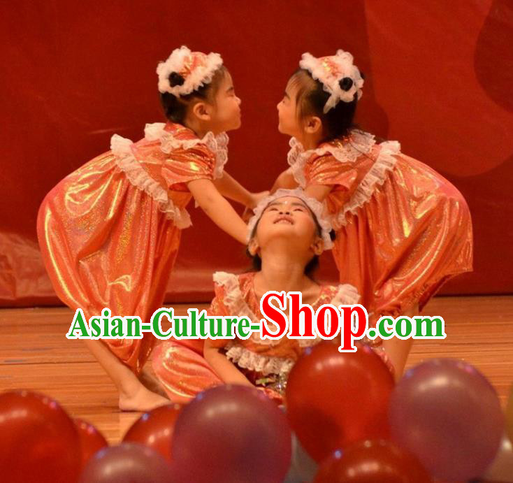 Traditional Chinese Yangge, Children Kindergarten Fan Dancing Wholesale Costume, Folk Dance Yangko Costume Christmas Dancewear for Kids