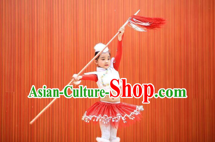 Traditional Chinese Yangge, Children Kindergarten Fan Dancing Wholesale Costume, Folk Dance Yangko Costume, Traditional Chinese Mongolian Nationality Dancewear for Kids