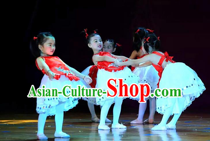 Traditional Chinese Yangge, Children Kindergarten Fan Dancing Wholesale Costume, Folk Dance Yangko Costume, Traditional Chinese Dancewear for Kids