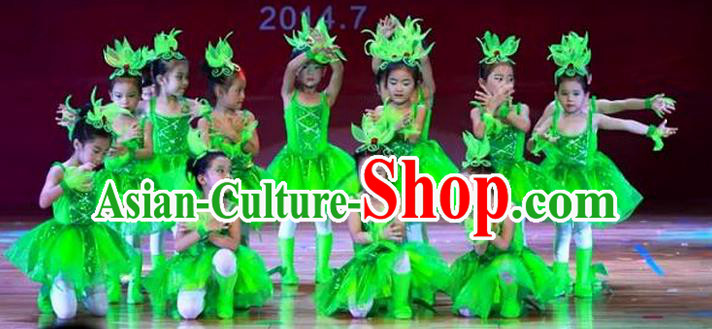 Traditional Chinese Yangge, Children Kindergarten Fan Dancing Wholesale Costume, Folk Dance Yangko Costume, Traditional Chinese Dancewear for Kids