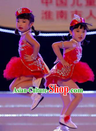 Traditional Chinese Yangge, Children Kindergarten Fan Dancing Wholesale Costume, Folk Dance Yangko Costume Dancewear for Kids