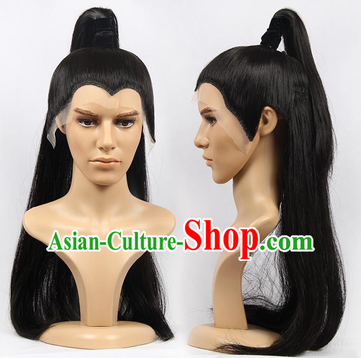 Chinese Ancient Swordsman Long Wig Set