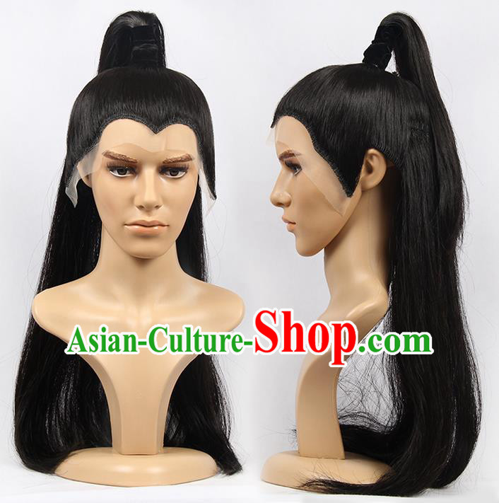 Chinese Ancient Swordsman Long Wig Set