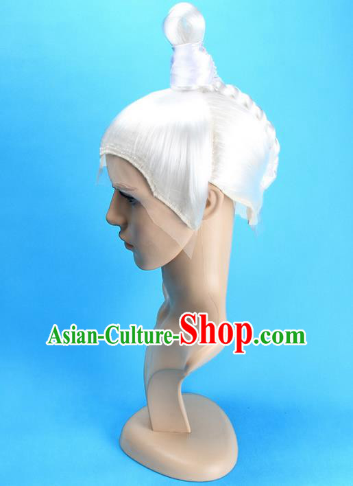 Chinese Ancient Swordsman Long Wig Set