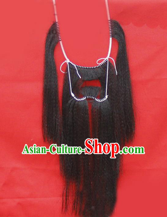 Chinese Ancient Opera Old Men Long Wig Beard, Traditional Chinese Beijing Opera Props Mustache