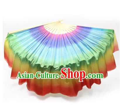 Pure Silk Traditional Chinese Fans Oriental Fan Folk Dance Hand Fan Dance Ribbons Cultural Dances