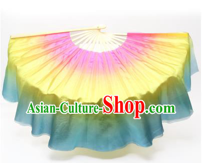 Pure Silk Traditional Chinese Fans Oriental Fan Folk Dance Hand Fan Dance Ribbons Cultural Dances