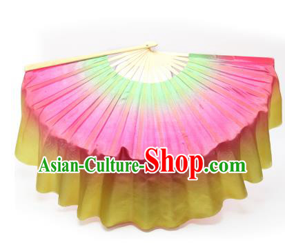 Pure Silk Traditional Chinese Fans Oriental Fan Folk Dance Hand Fan Dance Ribbons Cultural Dances