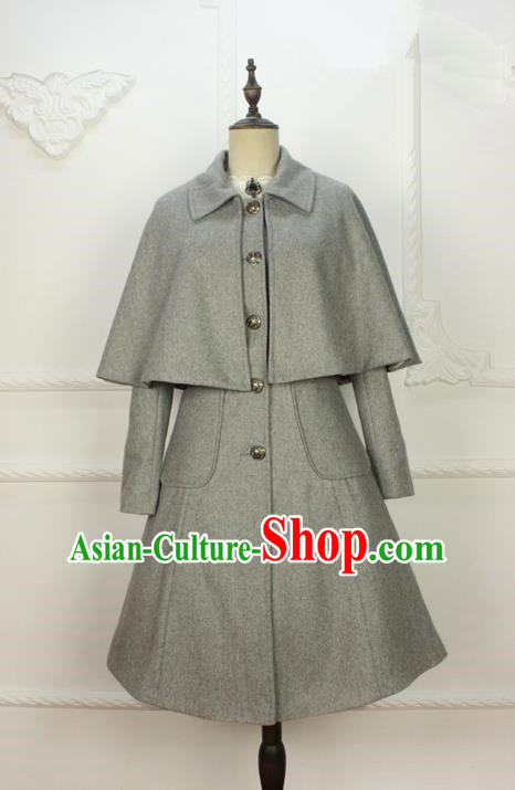 Traditional Classic Women Clothing, Traditional Classic British Restoring Ancient Ways Cape Coat Woolen Dust Coat for Women