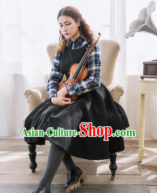 Traditional Classic Women Clothing, Traditional Classic Woolen One-piece Dress, British Restoring Ancient Vest Wool Long Skirt Complete Set for Women