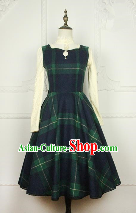 Traditional Classic Women Clothing, Traditional Classic Woolen One-piece Dress, British Restoring Ancient Vest Wool Long Skirt for Women