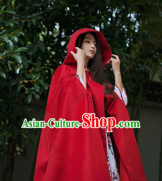 Traditional Classic Women Clothing, Traditional Classic Palace Wool Long Cape for Women