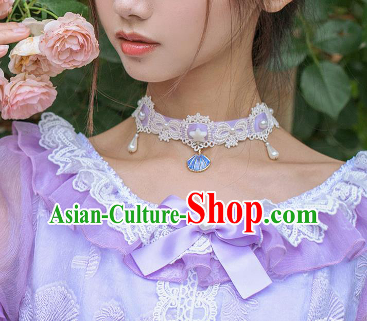 Traditional Classic Pearl Necklace, Restoring Ancient Lace Necklace for Women