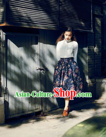 Traditional Classic Elegant Women Costume Half Skirt, Restoring Ancient Princess Bubble Skirt Broken Beautiful Dress for Women