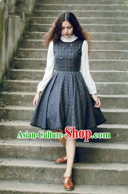 Traditional Classic Elegant Women Costume Woolen Sundress, Restoring Ancient Gothic Princess Wool Jumper Skirt for Women