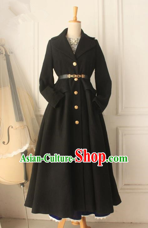 Traditional Classic Elegant Women Costume Woolen Coat, Restoring Ancient Gothic Princess Dust Coat for Women