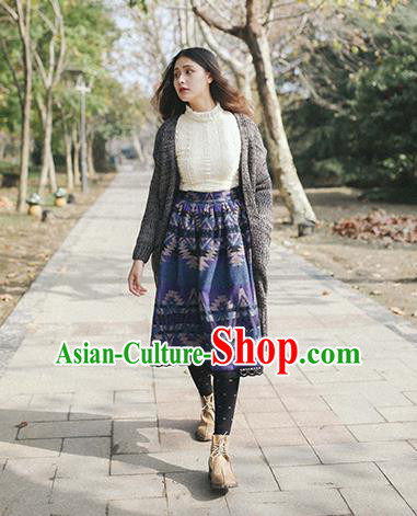 Traditional Classic Elegant Women Costume Woolen Half Skirt, Restoring Ancient Princess Wool Dress for Women