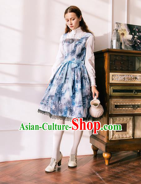 Traditional Classic Elegant Women Costume Sundress, Restoring Ancient Gothic oil Painting Jumper Skirt for Women