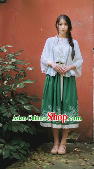 Traditional Classic Chinese Elegant Women Costume Improved Hanfu Coat, Restoring Ancient Princess Embroidery Blouse for Women