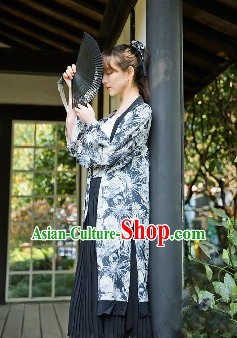 Traditional Japanese Restoring Ancient Kimono Costume Haori Smock, China Kimono Modified Double Size Lace Long Cardigan for Women
