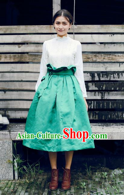 Traditional Classic Elegant Women Costume Satin Bust Skirt, Restoring Ancient Princess High Waist Giant Swing Skirt for Women