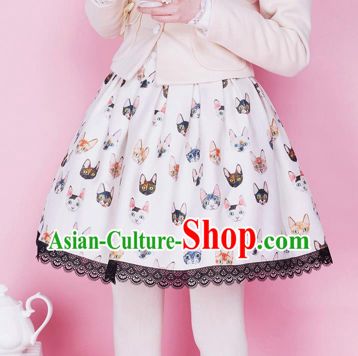 Traditional Classic Elegant Women Costume Woolen Bust Skirt, Restoring Ancient Princess Wool Giant Swing Bubble Skirt for Women