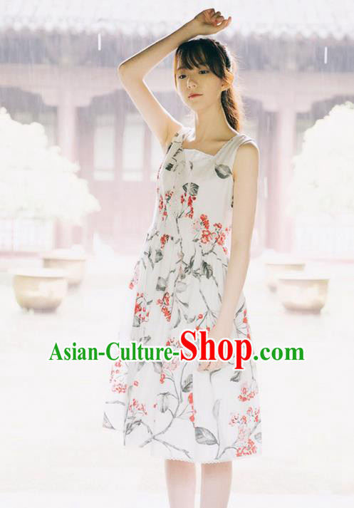 Traditional Classic Elegant Women Costume Cotton One-Piece Dress, Restoring Ancient Princess Cotton Embroidered Lace Dress for Women