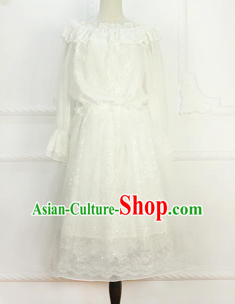 Traditional Classic Elegant Women Costume Bust Skirt, Restoring Ancient Princess Embroidery Lace Organza Giant Swing Skirt for Women