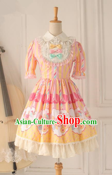 Traditional Classic Elegant Women Costume One-Piece Dress, British Restoring Ancient Princess Sweet Dress for Women