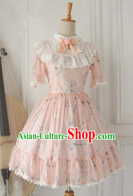 Traditional Classic Elegant Women Costume One-Piece Dress, British Restoring Ancient Princess Sweet Round Collar Dress for Women