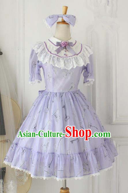 Traditional Classic Elegant Women Costume One-Piece Dress, British Restoring Ancient Princess Sweet Round Collar Dress for Women