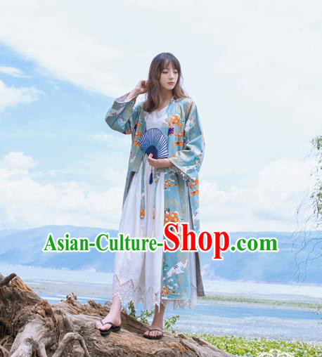 Traditional Japanese Restoring Ancient Kimono Costume Haori Smock, China Kimono Modified Coat Long Cardigan for Women