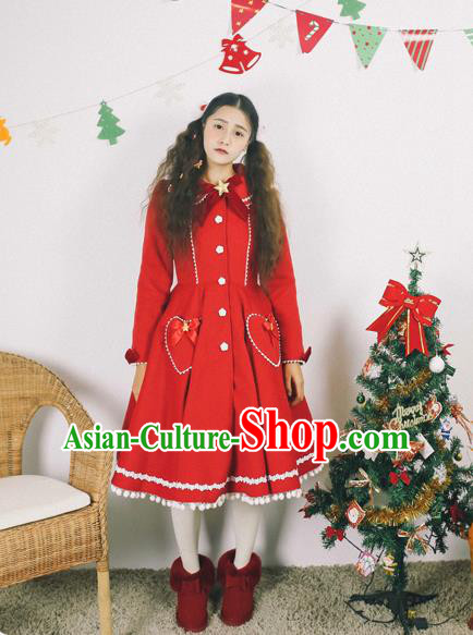 Traditional Classic Elegant Women Costume Complete Set Woolen Dust Coat, Restoring Ancient Wool Long Coat for Women