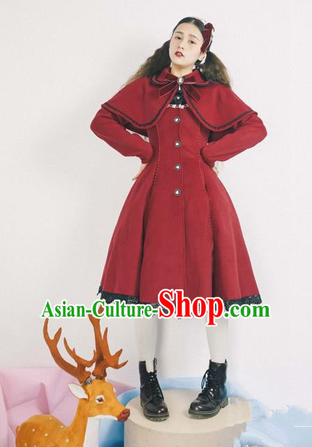 Traditional Classic Elegant Women Costume Complete Set Woolen Cloak Dust Coat, Restoring Ancient Wool Cape  Coat for Women