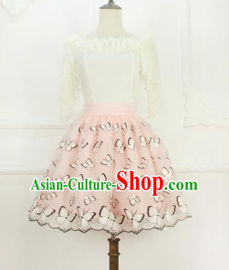 Traditional Classic Elegant Women Costume Organza Bust Skirt, Restoring Ancient Embroidered Bubble Skirt for Women