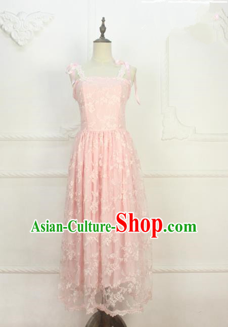 Traditional Classic Elegant Women Costume One-Piece Dress, Restoring Ancient Embroidered Lace Full Dress for Women