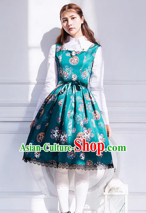 Traditional Classic Elegant Women Costume One-Piece Dress, Restoring Ancient Princess Gothic Giant Swing Pleated Dress for Women