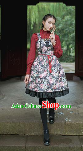 Traditional Classic Chinese Elegant Women Costume One-Piece Dress, Chinese Cheongsam Restoring Ancient Princess Tassels Dress for Women