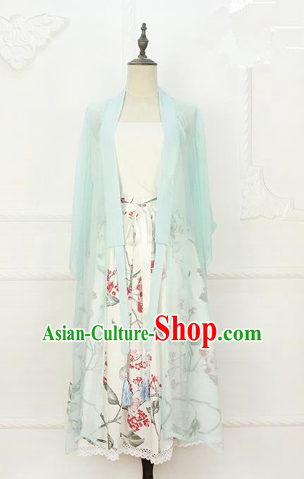 Traditional Classic Chinese Elegant Women Costume Hanfu Smock, Restoring Ancient Han Dynasty Shadow Long Cardigan for Women